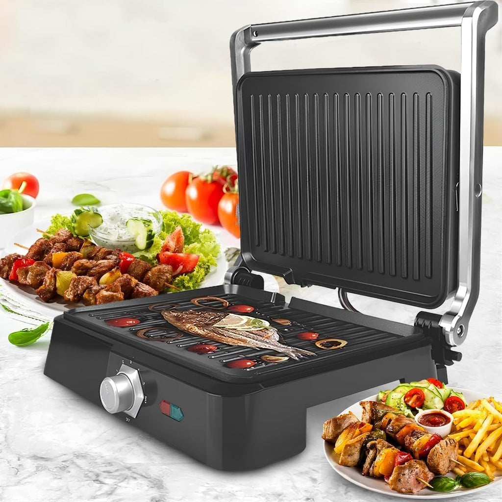 Electric Grill 1800W Indoor Table Grill, Non-Stick Plate, Adjustable Temperature Control, Cool Touch Handle, Drip Tray, Home Cooking KB1049 (Black) - image 6