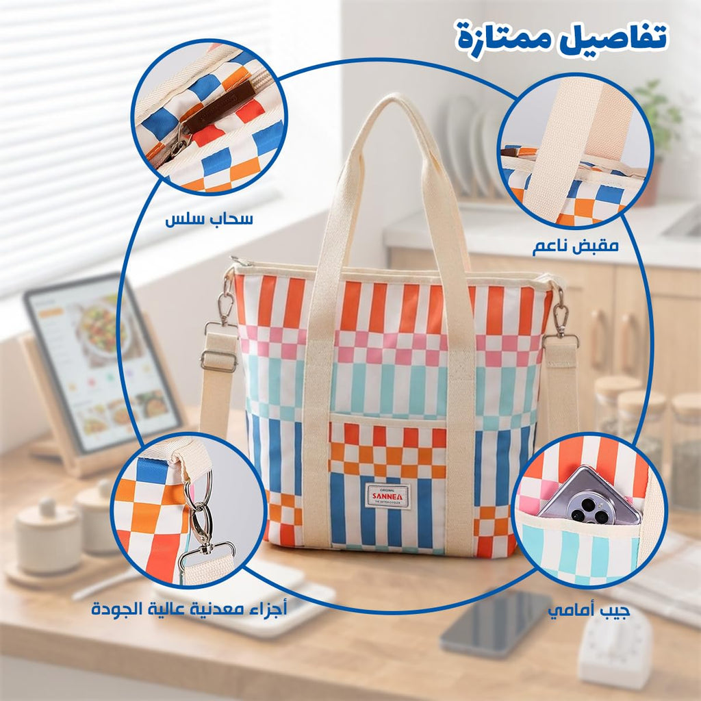Insulated Lunch Bag 29 L, Thermal Cooler Tote for Hot and Cold Food, Water Resistant, Leak Resistant Lining, Large Lunch Box Carrier for Work, School, Picnic, Travel, hanso, BB-551 - image 5