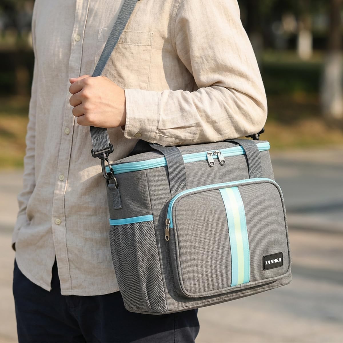 Lunch Bag 15 L, Insulated Thermal Cooler Tote, Waterproof Leakproof Food Storage for Hot and Cold Meals, Work, School, Picnic and Travel, BB-529 (Grey) - image 5