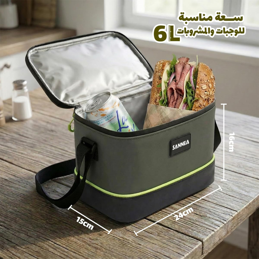 Thermal Lunch Bag Insulated 6 L, Leak-Resistant Food Cooler Tote, Water-Resistant Lunch Box Bag for Work, School, Picnic, Meal Prep Storage, hanso, BB-560 - image 3