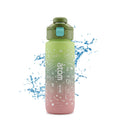 Water Bottle 800ml with Carry Handle, Leak-Resistant BPA-Free Plastic Sports Bottle for Gym, School, Travel, Office and Outdoor Use, FL-1266, Green - image 1