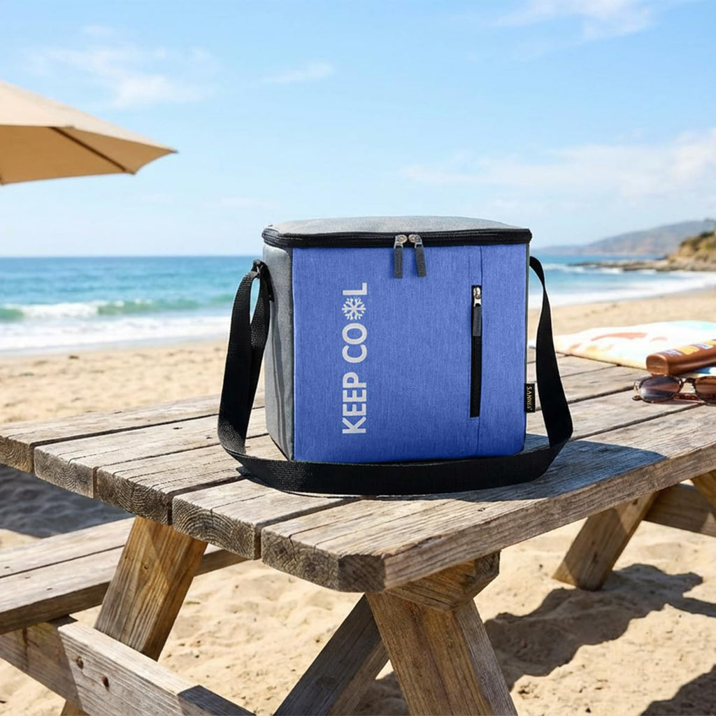 Thermal Lunch Bag 16 L Insulated Cooler Tote Waterproof Leakproof Food Storage Bag for Hot and Cold Meals Work School Picnic Travel, BB-526 (Light Blue) - image 6