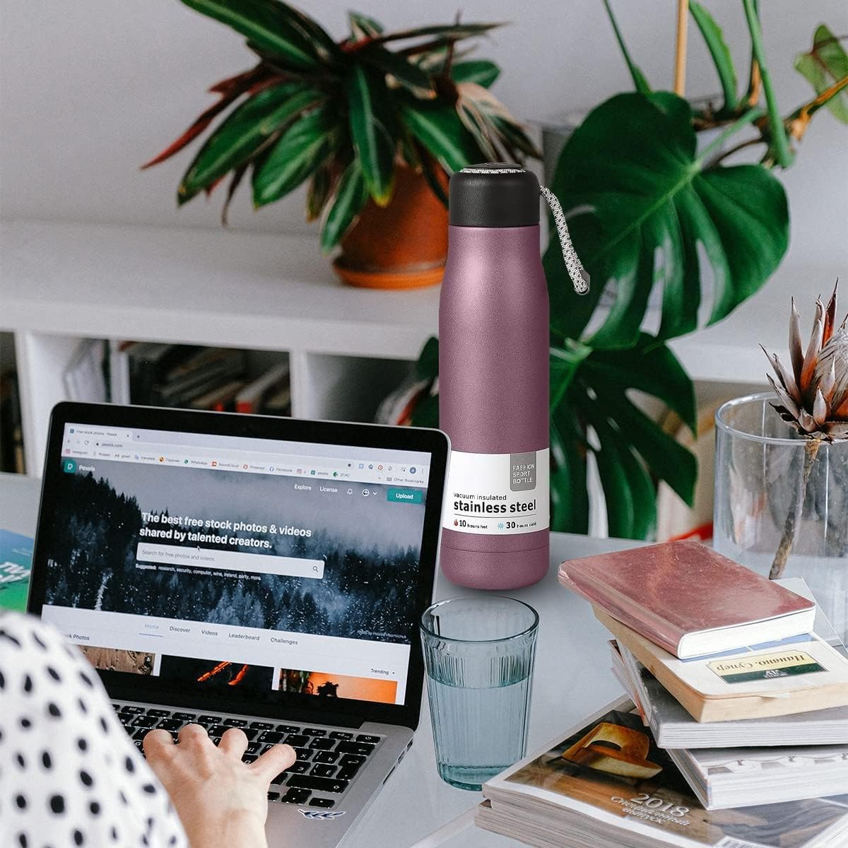 Water Bottle 500ml, Vacuum Insulated Stainless Steel Flask with Leakproof Lid, BPA-Free Double Wall Bottle for Hot and Cold Drinks, Gym, Travel, Office and Daily Use (Pink) - image 6