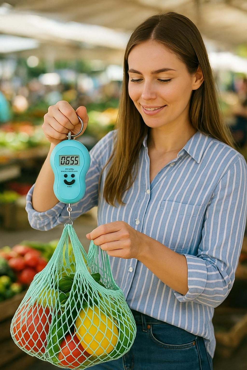 Luggage Scale 50kg, Digital Portable Hanging Baggage Weight Checker with Backlit LCD Display and Hook for Suitcase, Airport and Travel, Compact, Blue - image 3
