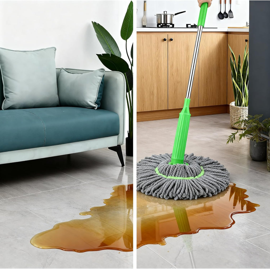 Microfiber Floor Mop, 360° Rotating Flat Mop with Stainless Steel Handle for Wet and Dry Cleaning, Tile, Marble, Laminate, Home and Office - image 7