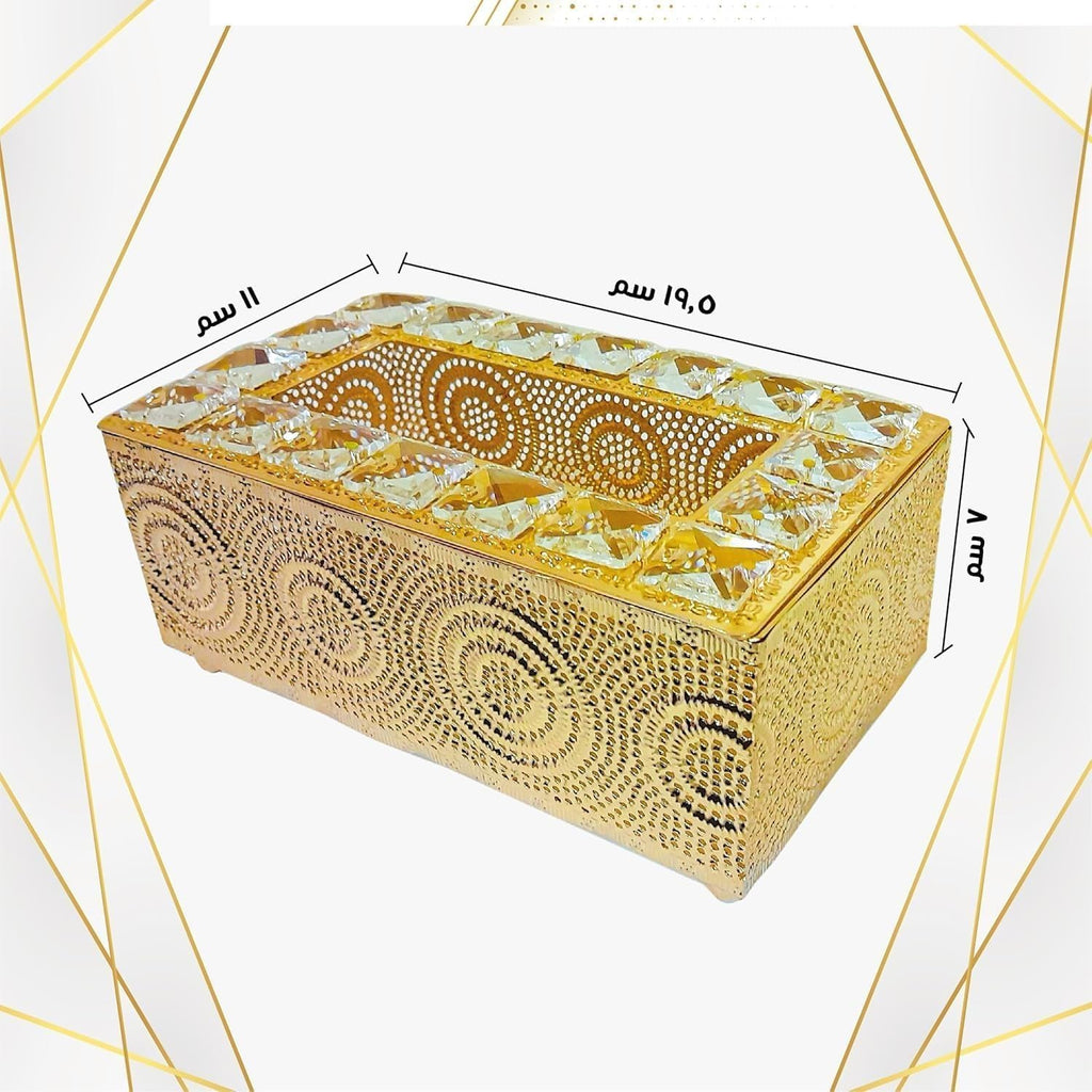Tissue Box Holder Crystal Accent, Gold ABS Rectangular Tissue Box Cover and Facial Tissue Dispenser for Living Room, Bedroom, Bathroom, Office and Tabletop Décor - image 3