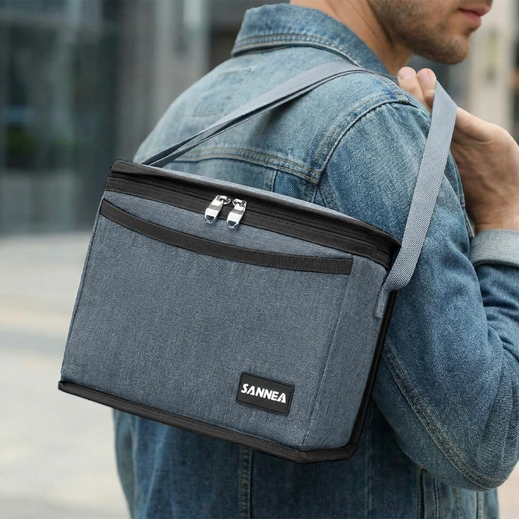 Lunch Bag 5L Insulated Thermal Cooler Bag, Waterproof Leak Resistant Lunch Box Tote with Zipper for Office School Travel Picnic, BB-540 (Black) - image 5