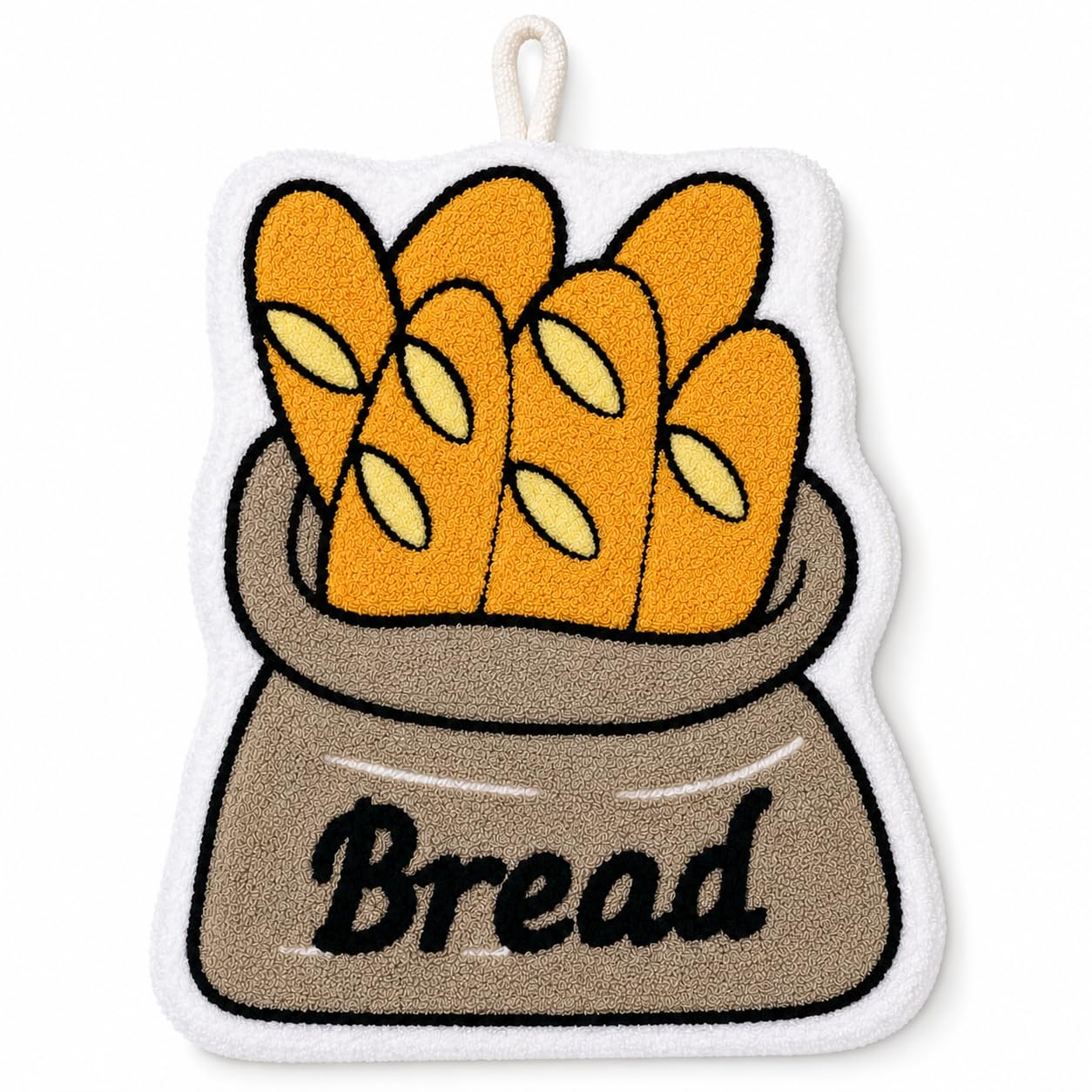 Kitchen Towel with Hanging Loop, Soft Absorbent Reusable Hand and Dish Cloth for Drying Hands, Dishes and Kitchen Surfaces, J-457B (Bread) - image 1
