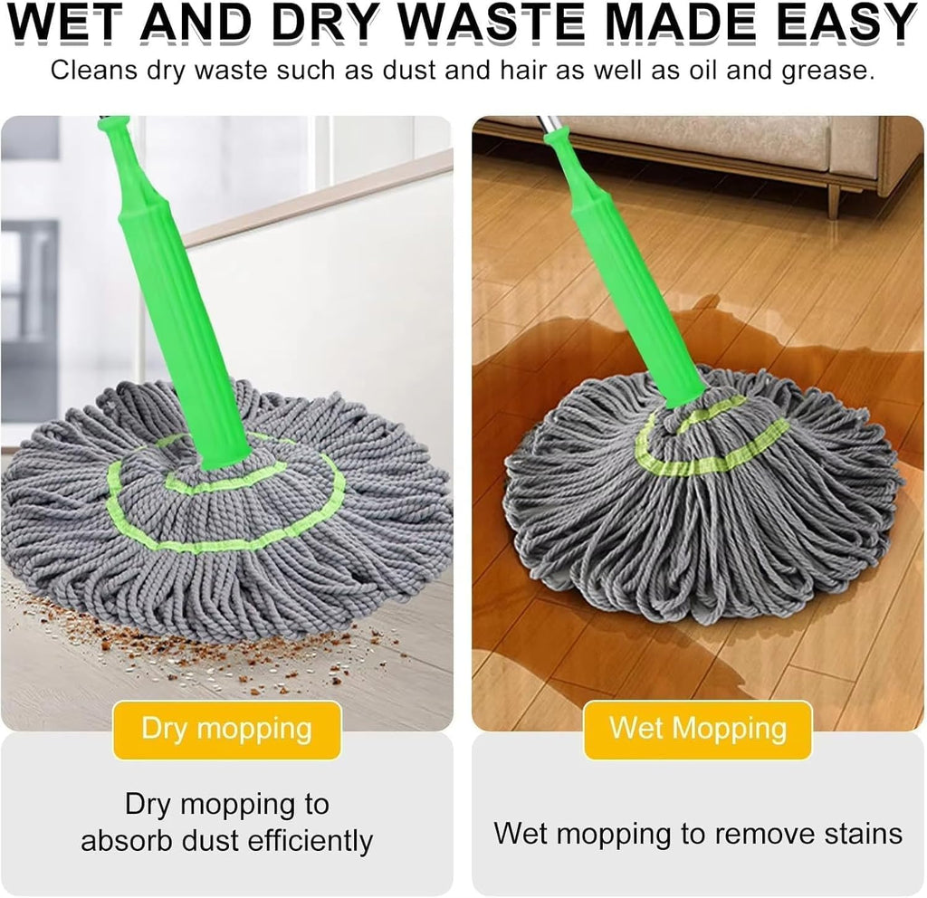 Microfiber Floor Mop, 360° Rotating Flat Mop with Stainless Steel Handle for Wet and Dry Cleaning, Tile, Marble, Laminate, Home and Office - image 4