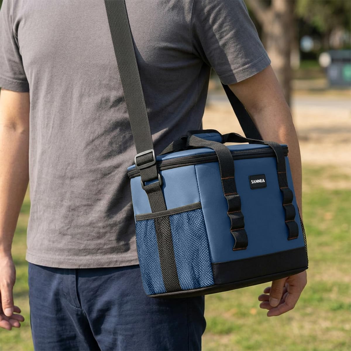 Insulated Lunch Bag 12L, Large Thermal Cooler Tote with Leak-Resistant Lining for Hot and Cold Meals, Reusable Lunch Box Carrier for Work, School, Picnic and Travel, BB-565, Blue - image 6