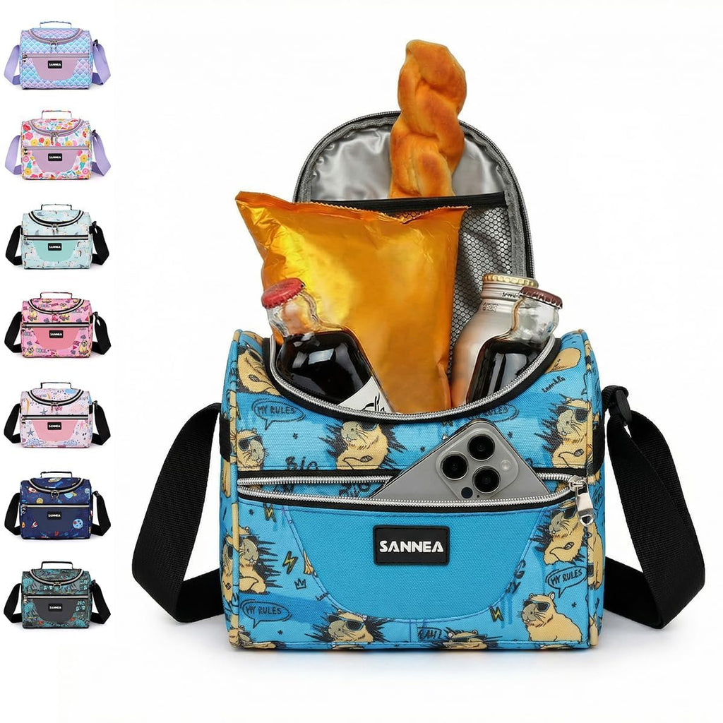 Insulated Lunch Bag 7L, Thermal Cooler Tote with Leak-Resistant Lining for Hot and Cold Food, Reusable Meal Bag for Work, School, Picnic and Travel, BB-546 (Bear Comic) - image 1