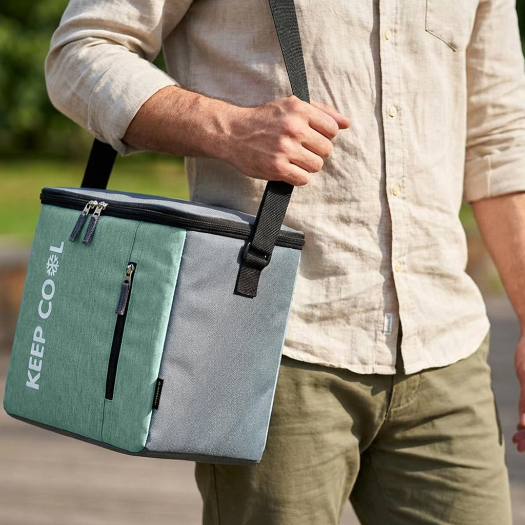 Thermal Lunch Bag 16 L Insulated Cooler Tote Waterproof Leakproof Food Storage Bag for Hot and Cold Meals Work School Picnic Travel, BB-526 (Light Green) - image 5