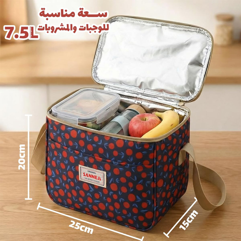 Insulated Lunch Bag 7.5L, Thermal Cooler Tote with Leak-Resistant Lining for Hot and Cold Food, Reusable Meal Bag for Work, School, Picnic and Travel, BB-548 (Cherry) - image 3