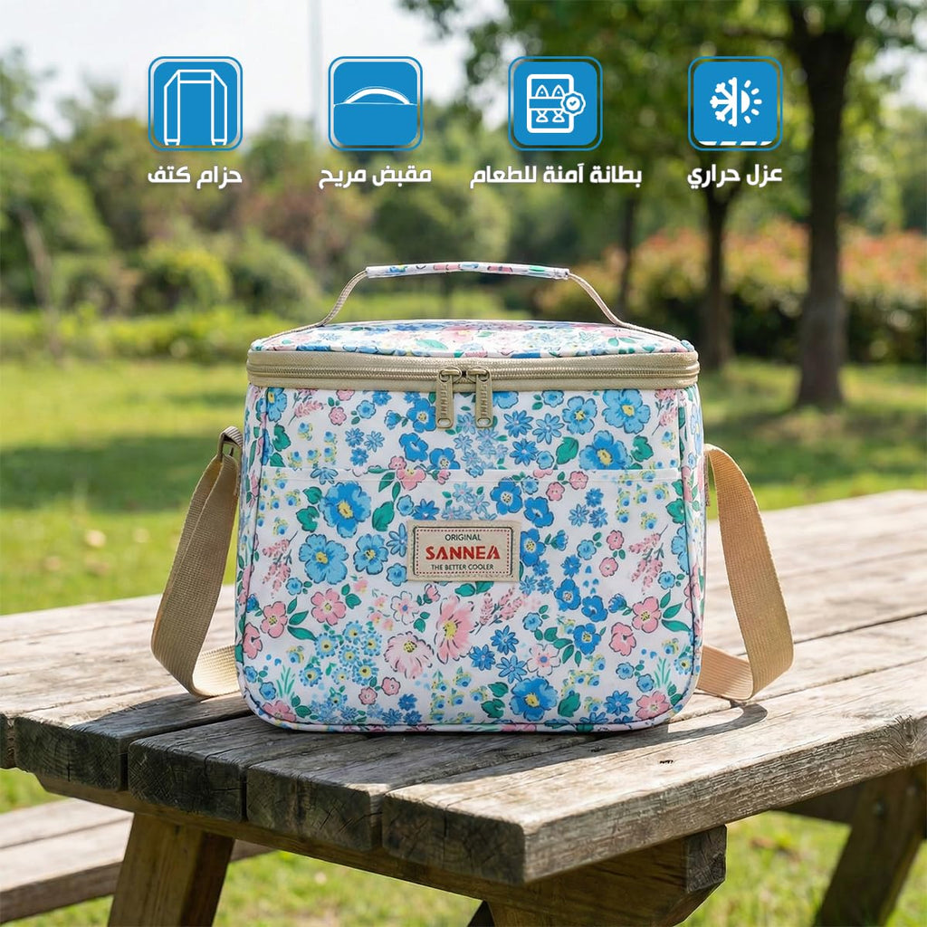 Insulated Lunch Bag 7.5L, Thermal Cooler Tote with Leak-Resistant Lining for Hot and Cold Food, Reusable Meal Bag for Work, School, Picnic and Travel, BB-548, Pastel Floral - image 2