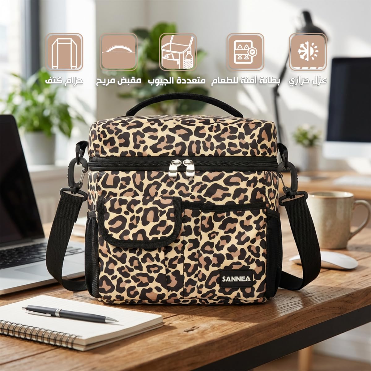 Insulated Lunch Bag 8L, Thermal Cooler Tote with Water-Resistant Design and Leak-Resistant Lining for Work, School, Picnic and Travel, BB-535 (Tiger) - image 2
