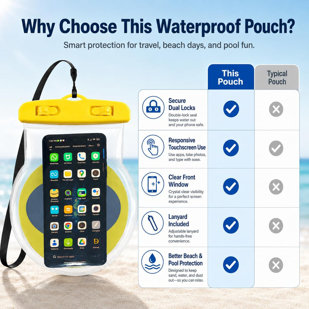 Waterproof Phone Pouch, Touchscreen Dry Bag for Smartphones up to 7 Inches with Neoprene Body and Carry Strap for Swimming, Beach, Pool and Travel, Bat Design - image 4