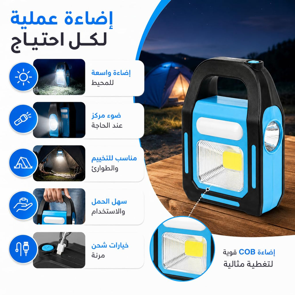Emergency Light, Rechargeable Multifunctional Maintenance Lamp, Lightweight Portable Work Light for Outdoor Camping, Repair, Home and Travel, Blue - image 3