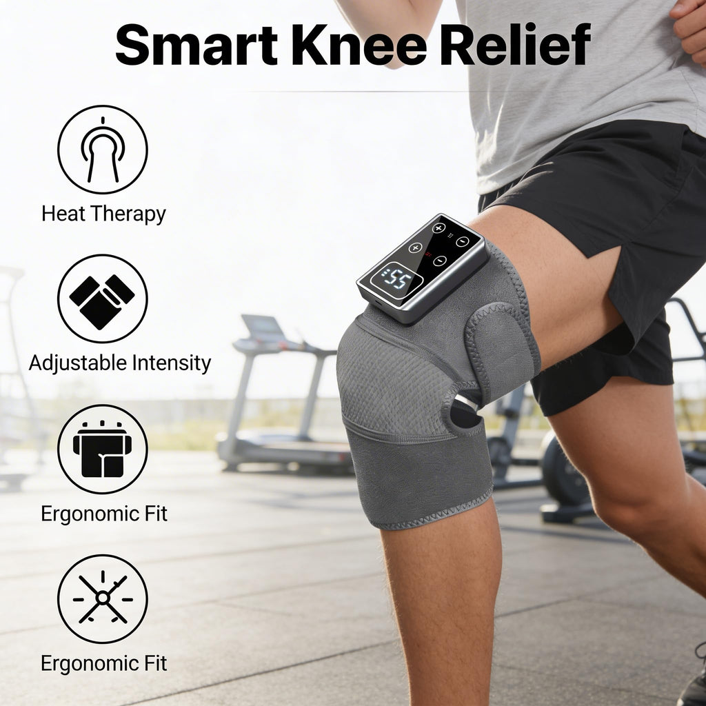 Knee Massager with Heat Vibration Wrap for Shoulder Elbow Adjustable Soft Fabric Heating Pad 3D Massage Daily Home Use WNK-001A - image 3