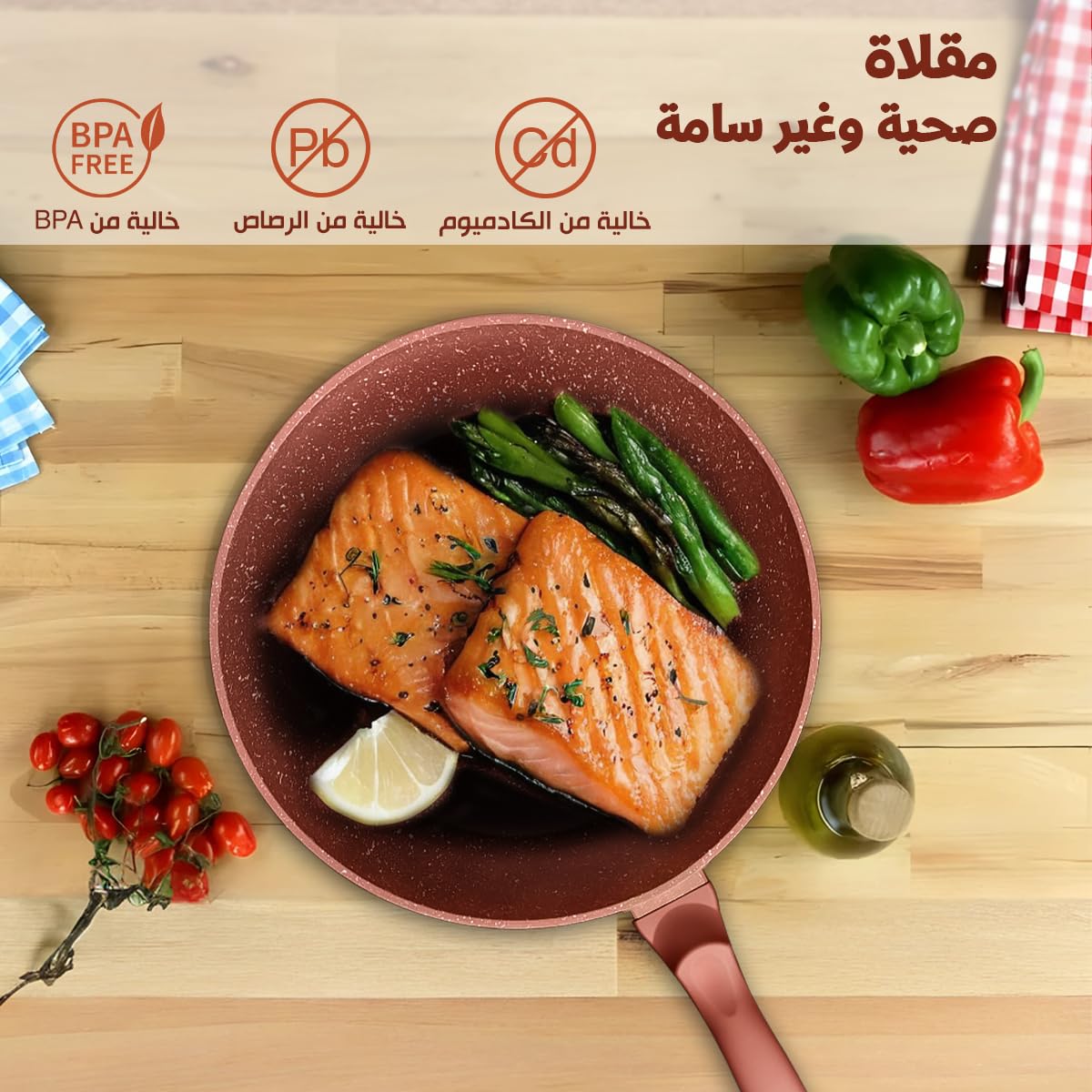 Non-Stick Frying Pan 28cm, Granite-Coated Cooking Pan with Soft-Touch Handle, PFOA, BPA, Lead and Cadmium Free, Easy-Clean Cookware for Gas Stoves - image 2