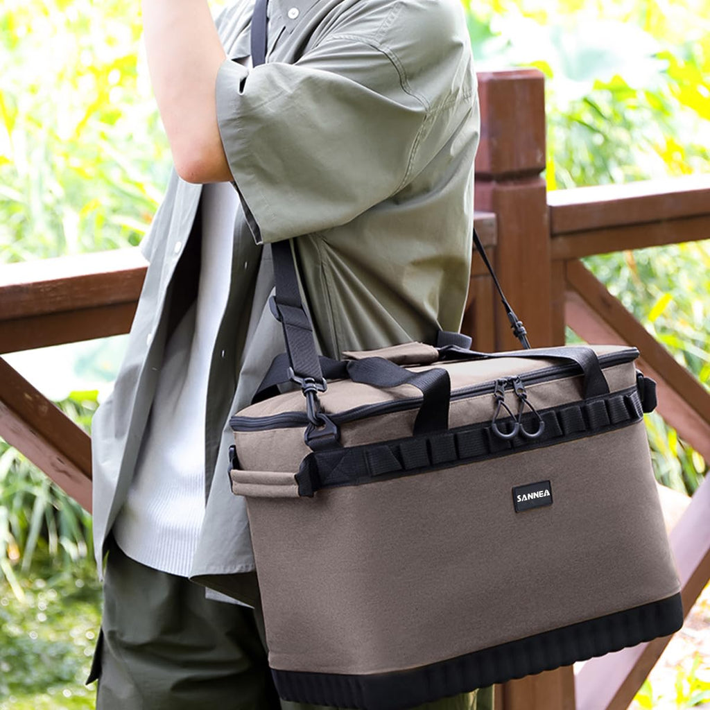 Lunch Bag 26L Large Insulated Thermal Cooler Tote, Waterproof Leakproof Food Storage Bag for Work School Travel Picnic, BB-517 (Brown, 26 L) - image 6