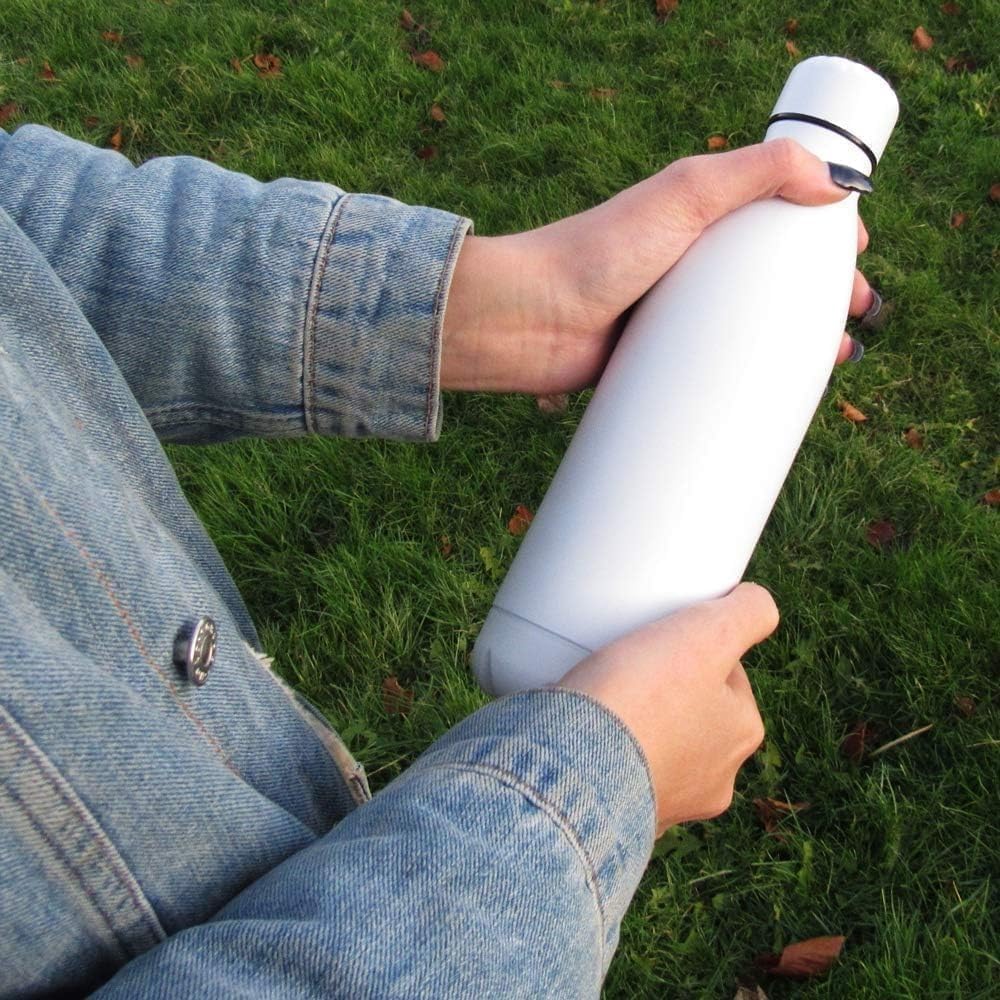 Water Bottle 500ml, Vacuum Insulated Stainless Steel Flask with Leakproof Lid, Double-Wall Design and Wide Mouth for Hot and Cold Drinks, Gym, Office and Travel, White - image 5