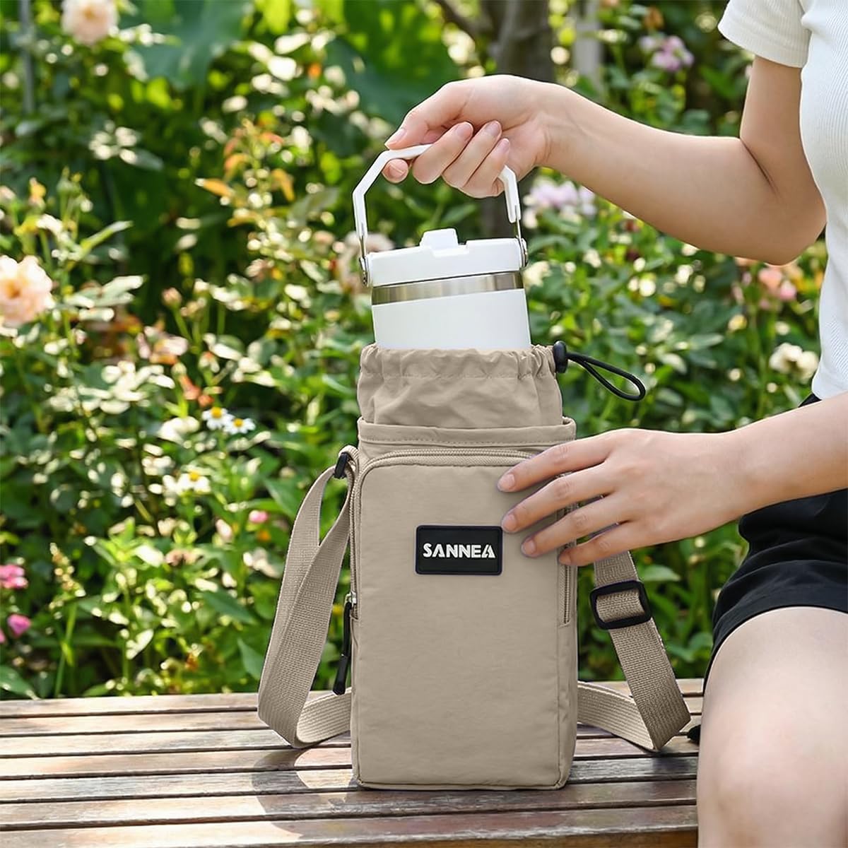Insulated Lunch Bag 1L Thermal Tote, Waterproof Leakproof Small Cooler for Work School Travel Picnic Hot Cold Meals BB-533 (Beige) - image 6
