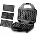 Sandwich Maker 3 in 1, 750W Waffle Maker and Grill with Interchangeable Non-Stick Plates, Cool-Touch Handle, Automatic Temperature Control, Ready Lights and Non-Slip Feet, KC1209 - image 1