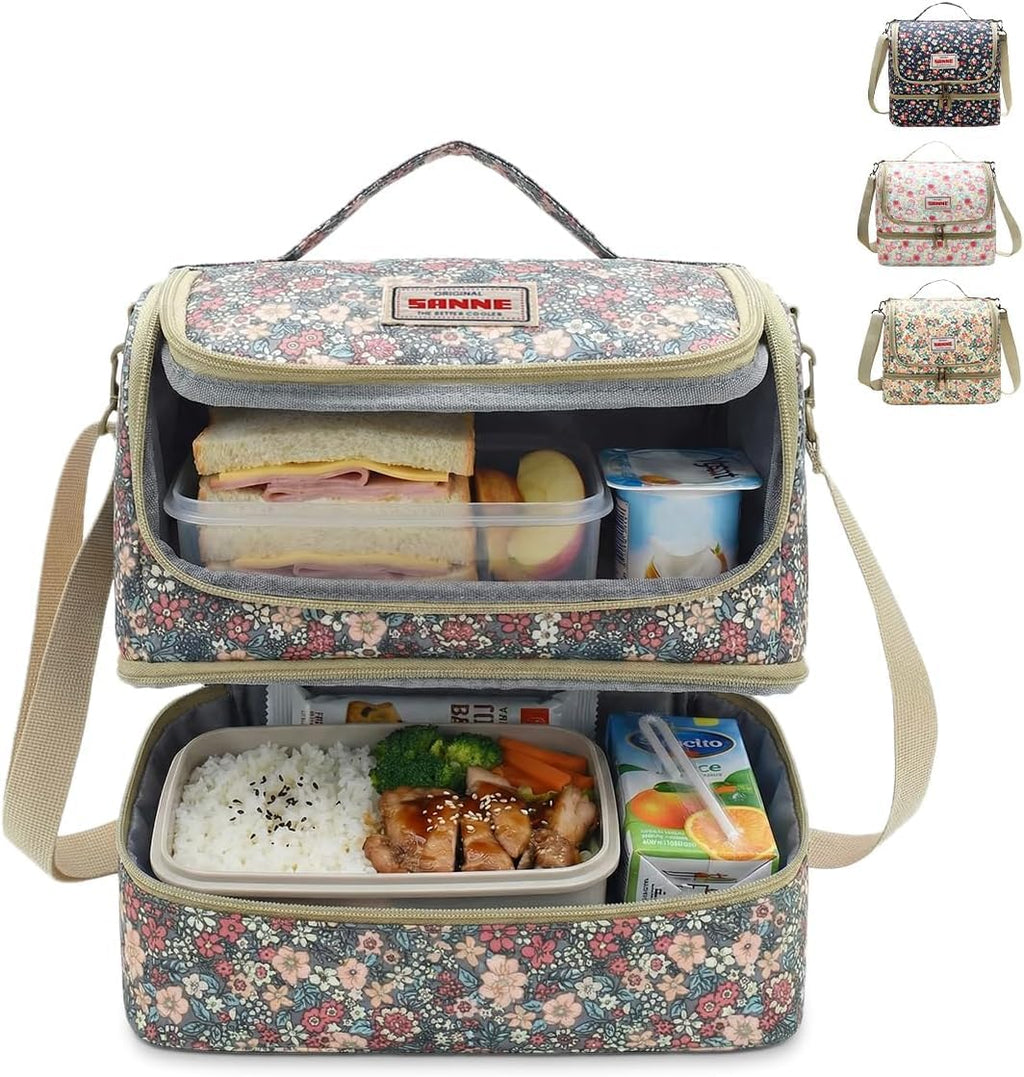 Insulated Lunch Bag 11L, Thermal Cooler Tote with Leak-Resistant Lining for Hot and Cold Food, Reusable Meal Bag for Work, School, Picnic and Travel, BB-549 (Ditsy Floral) - image 1