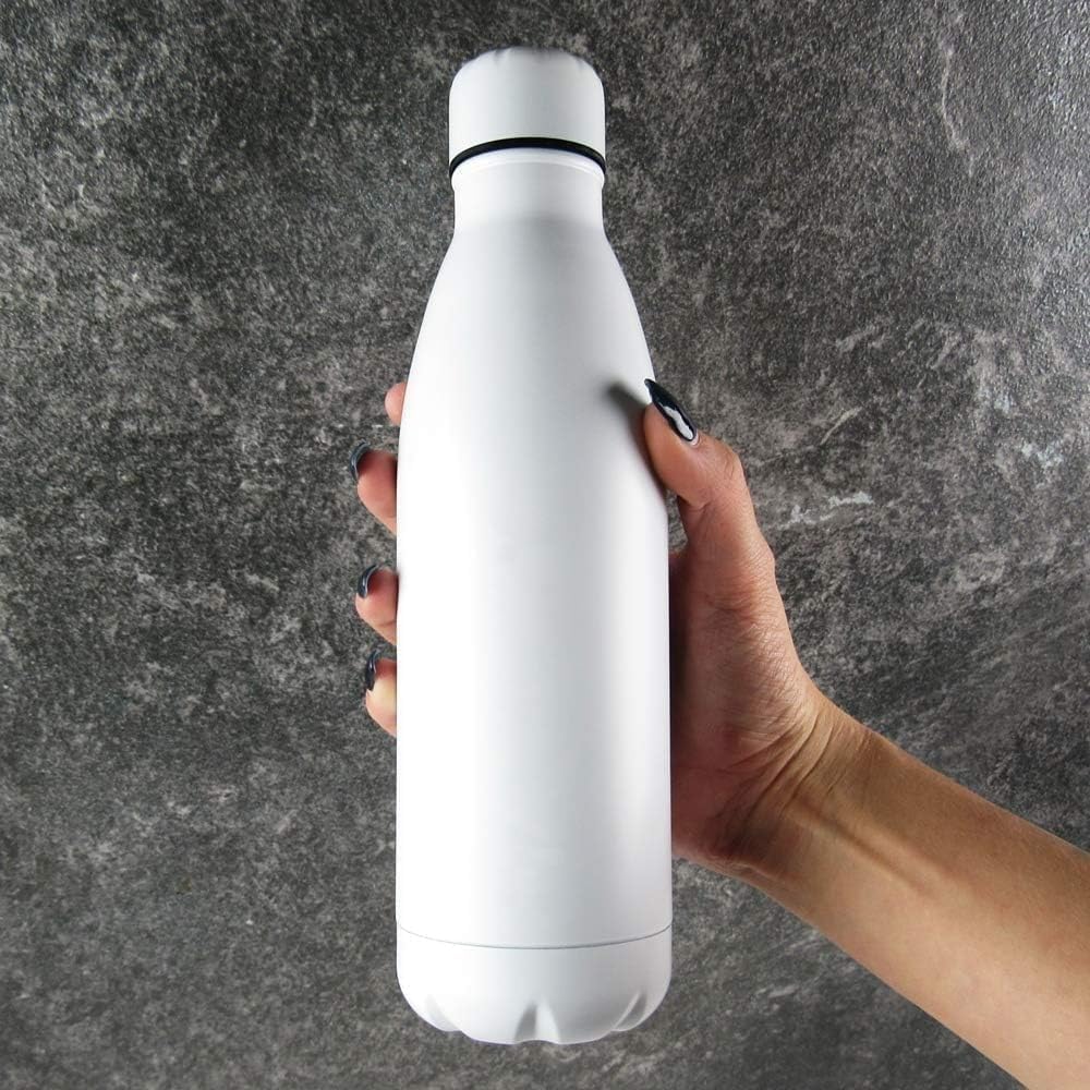 Water Bottle 500ml, Vacuum Insulated Stainless Steel Flask with Leakproof Lid, Double-Wall Design and Wide Mouth for Hot and Cold Drinks, Gym, Office and Travel, White - image 7