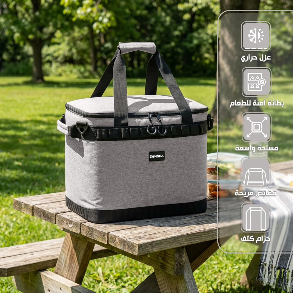 Thermal Lunch Bag Insulated Lunch Box Waterproof Leakproof Food Cooler Storage Tote For Work School Travel Picnic Hot And Cold Food, 26 L, BB-517 (Grey, 26 L) - image 2