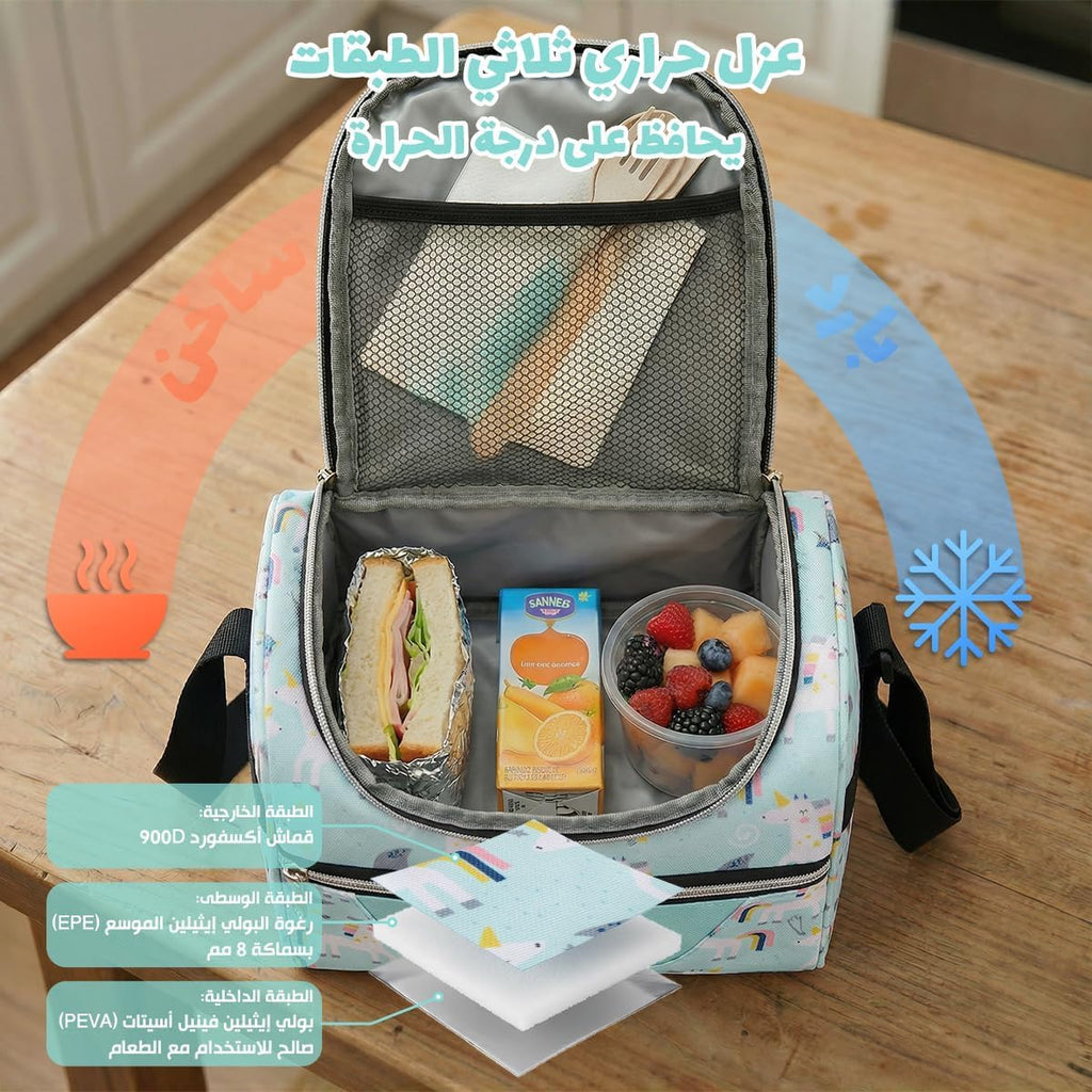 Insulated Lunch Bag 7L, Thermal Food Cooler Tote with Leak-Resistant Lining, Reusable Lunch Box Carrier for Work, School, Picnic and Travel, BB-546 (Unicorn) - image 4