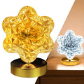 LED Table Lamp, Acrylic Crystal Desk Lamp with 3 Lighting Modes and Touch Dimming, Gold Decorative Bedside Night Light for Bedroom, Living Room and Office - image 1