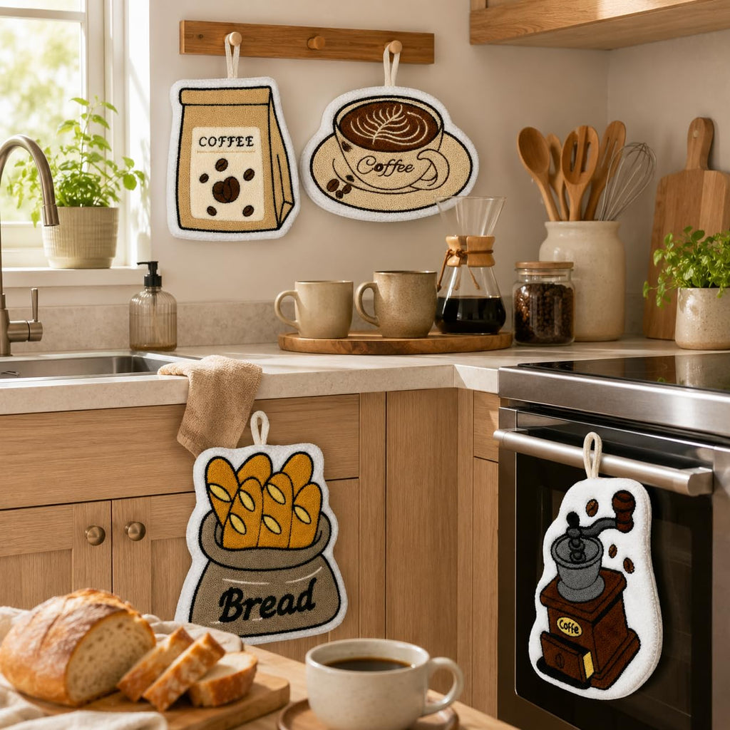 Kitchen Towel with Hanging Loop, Soft Absorbent Reusable Dish Cloth for Drying Hands, Dishes, Countertops and Kitchen Surfaces, 4 pcs, J-457B - image 7