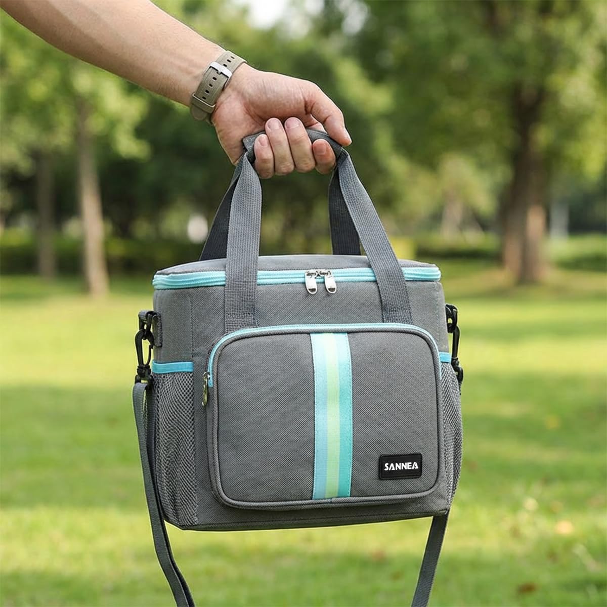 Lunch Bag 15 L, Insulated Thermal Cooler Tote, Waterproof Leakproof Food Storage for Hot and Cold Meals, Work, School, Picnic and Travel, BB-529 (Grey) - image 6