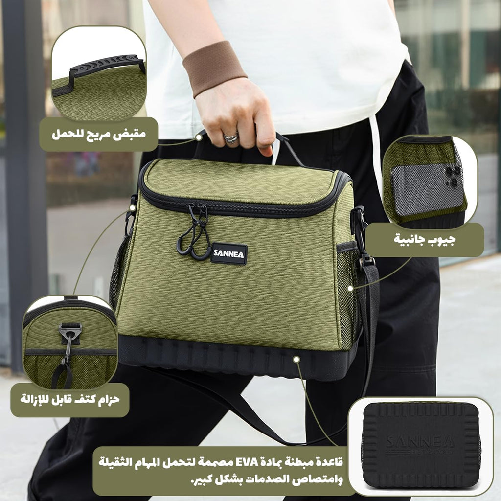 Insulated Lunch Bag 15L, Large Thermal Cooler Tote with Leak-Resistant Lining for Hot and Cold Meals, Reusable Lunch Box Carrier for Work, School, Picnic and Travel, BB-518, Brown - image 4