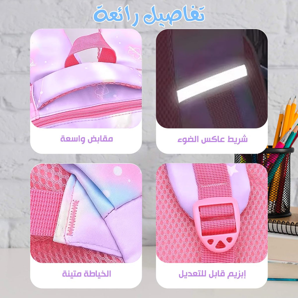 School Backpack for Girls, Lightweight Large Capacity Kids Bag, Stylish School Bag for Travel and Picnic, Back to School (Purple) - image 4