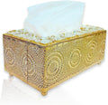 Tissue Box Holder Crystal Accent, Gold ABS Rectangular Tissue Box Cover and Facial Tissue Dispenser for Living Room, Bedroom, Bathroom, Office and Tabletop Décor - image 1