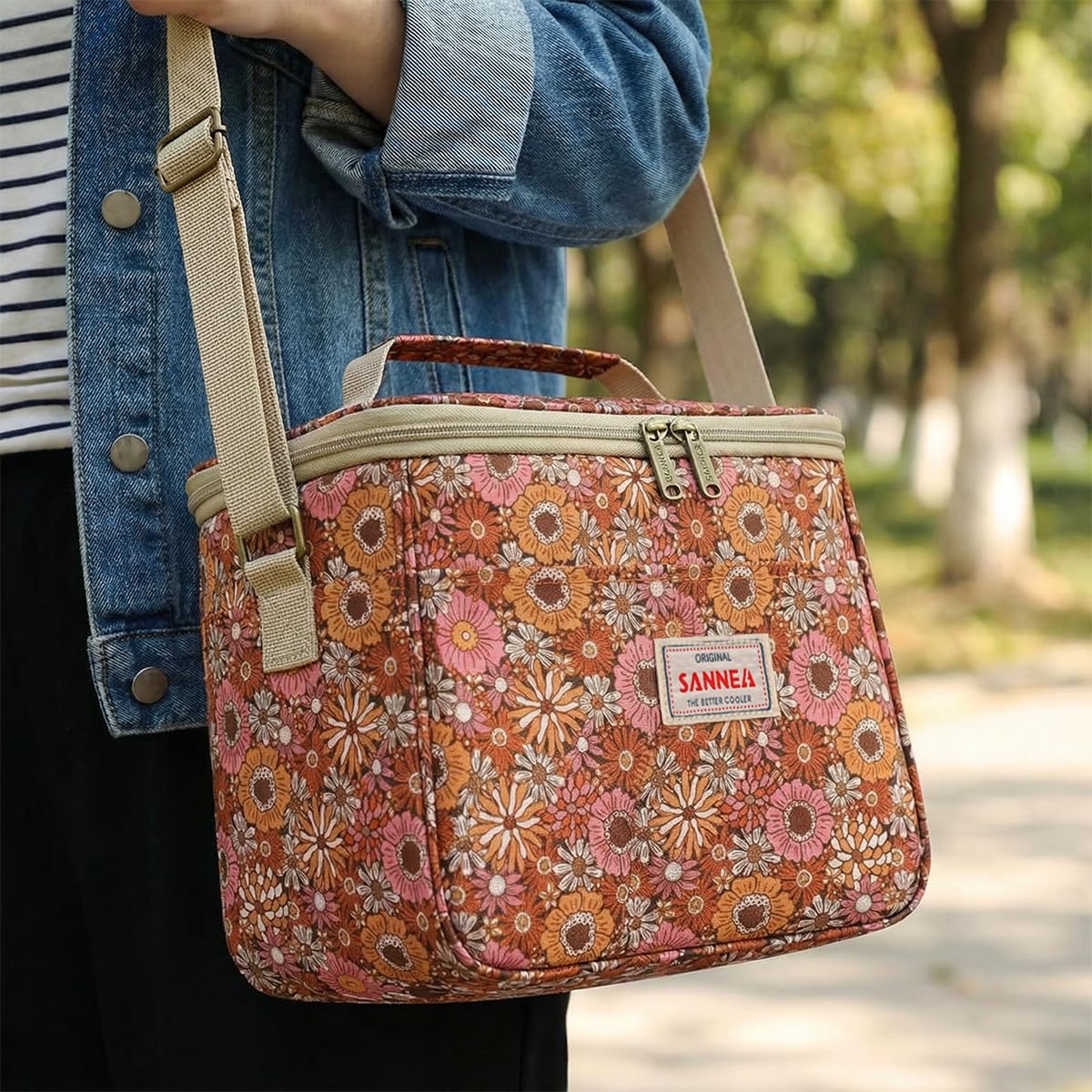 Lunch Bag 7.5 L, Insulated Thermal Cooler Tote, Waterproof Leak-Resistant Food Storage for Hot and Cold Meals, Work, School, Picnic and Travel, BB-548 (Floral) - image 5
