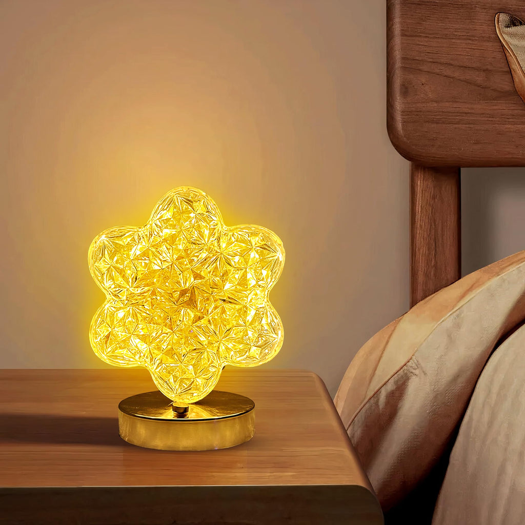 LED Table Lamp, Acrylic Crystal Desk Lamp with 3 Lighting Modes and Touch Dimming, Gold Decorative Bedside Night Light for Bedroom, Living Room and Office - image 6