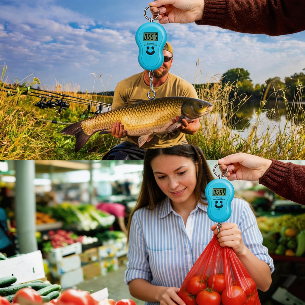 Luggage Scale 50kg, Digital Portable Hanging Baggage Weight Checker with Backlit LCD Display and Hook for Suitcase, Airport and Travel, Compact, Blue - image 4