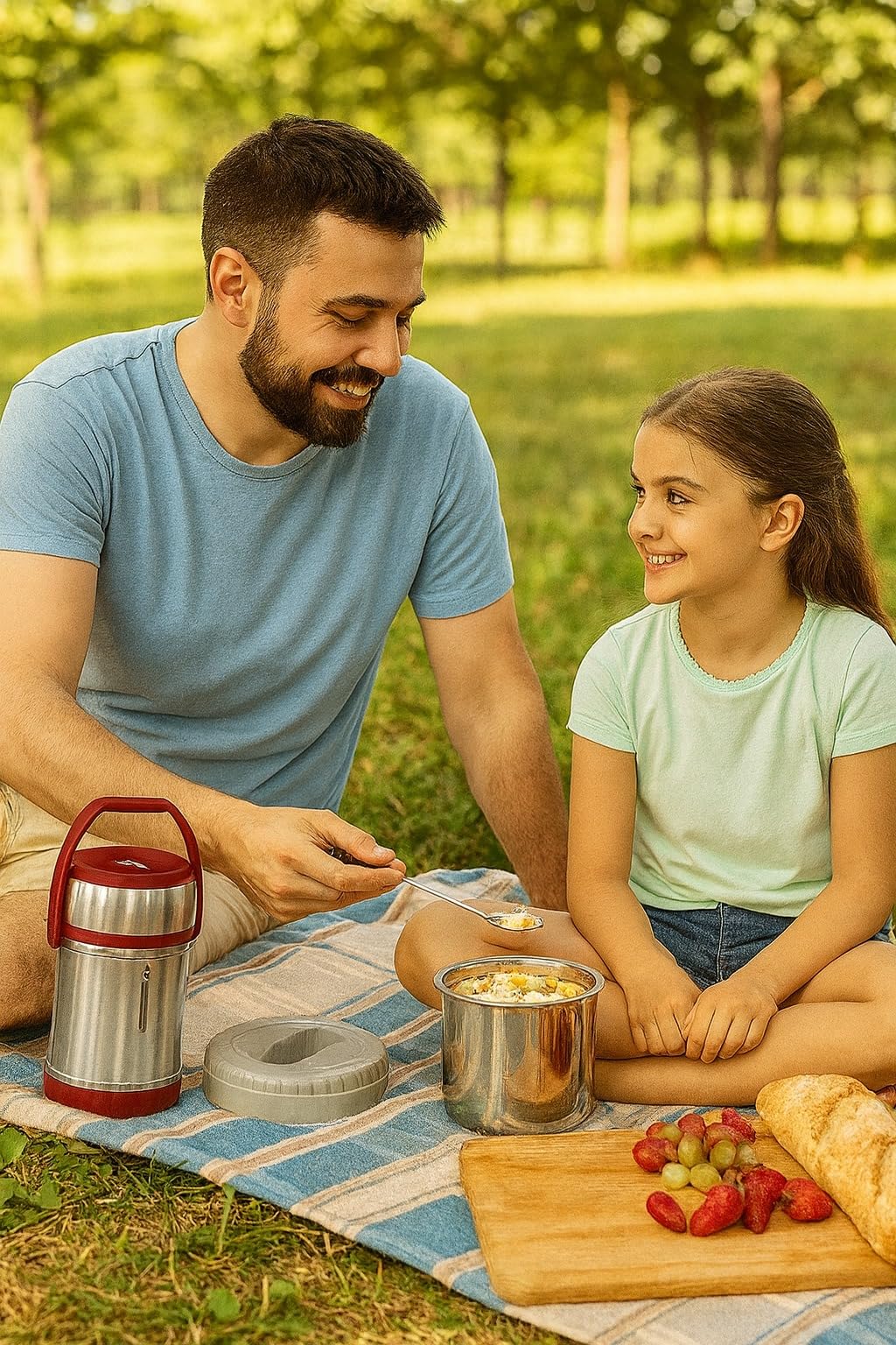 Lunch Box 1.6 L, Stainless Steel Vacuum Insulated Food Container with Spoon, Thermal Meal Pot for Hot and Cold Food, Work, School, University and Travel, HH-50 (Red) - image 7