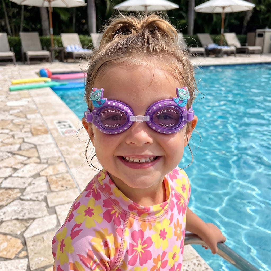 Swimming Goggles with Clear Lenses, Adjustable Silicone Strap, Comfortable One Size Swim Eyewear for Pool, Beach and Training, SB-379, Mermaid Purple - image 7