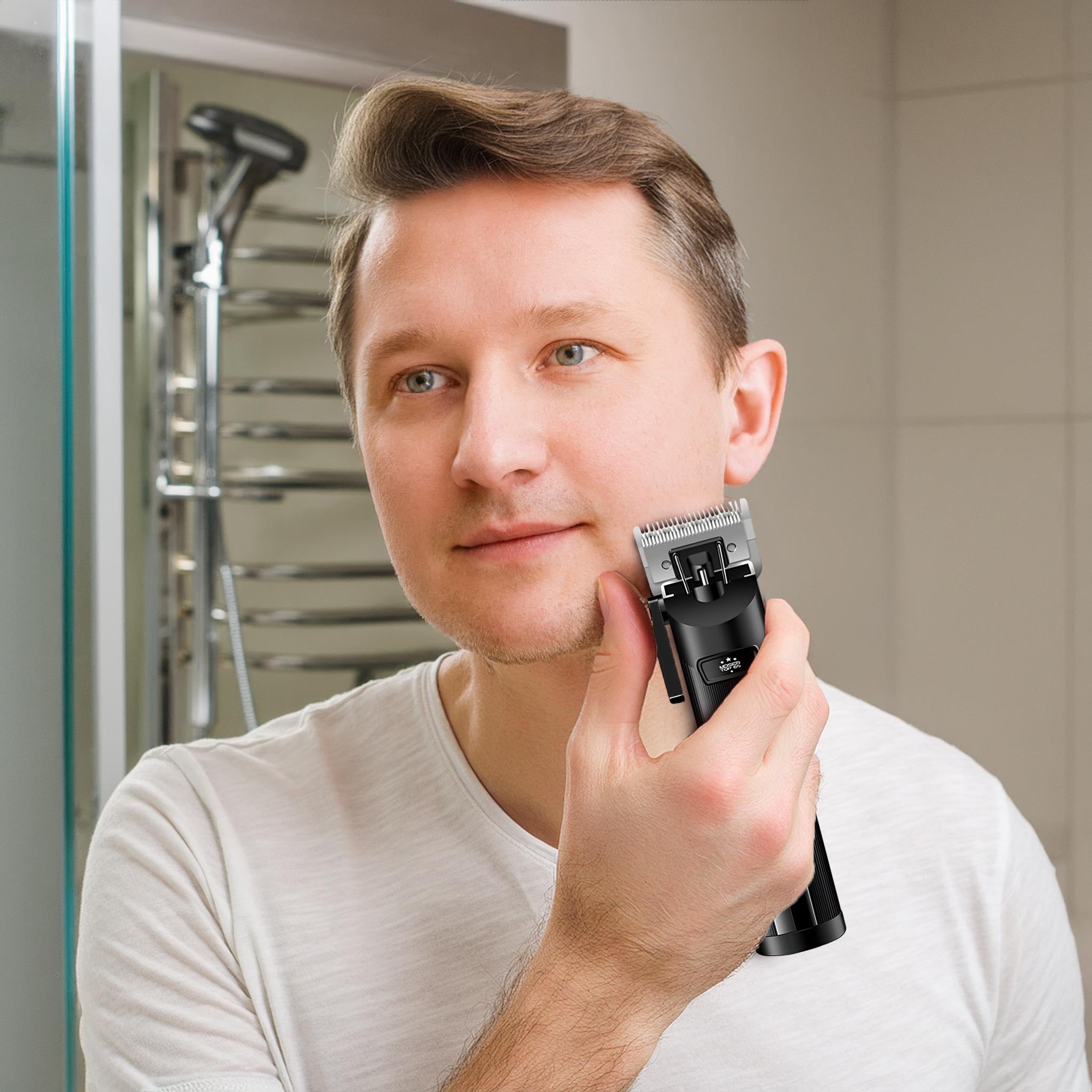 Hair Clipper for Men, Rechargeable Cordless Hair Trimmer with Carbon Steel Blade, Up to 90 Minutes Runtime, Ergonomic Portable Grooming Machine for Hair and Beard, TOP-65 - image 6