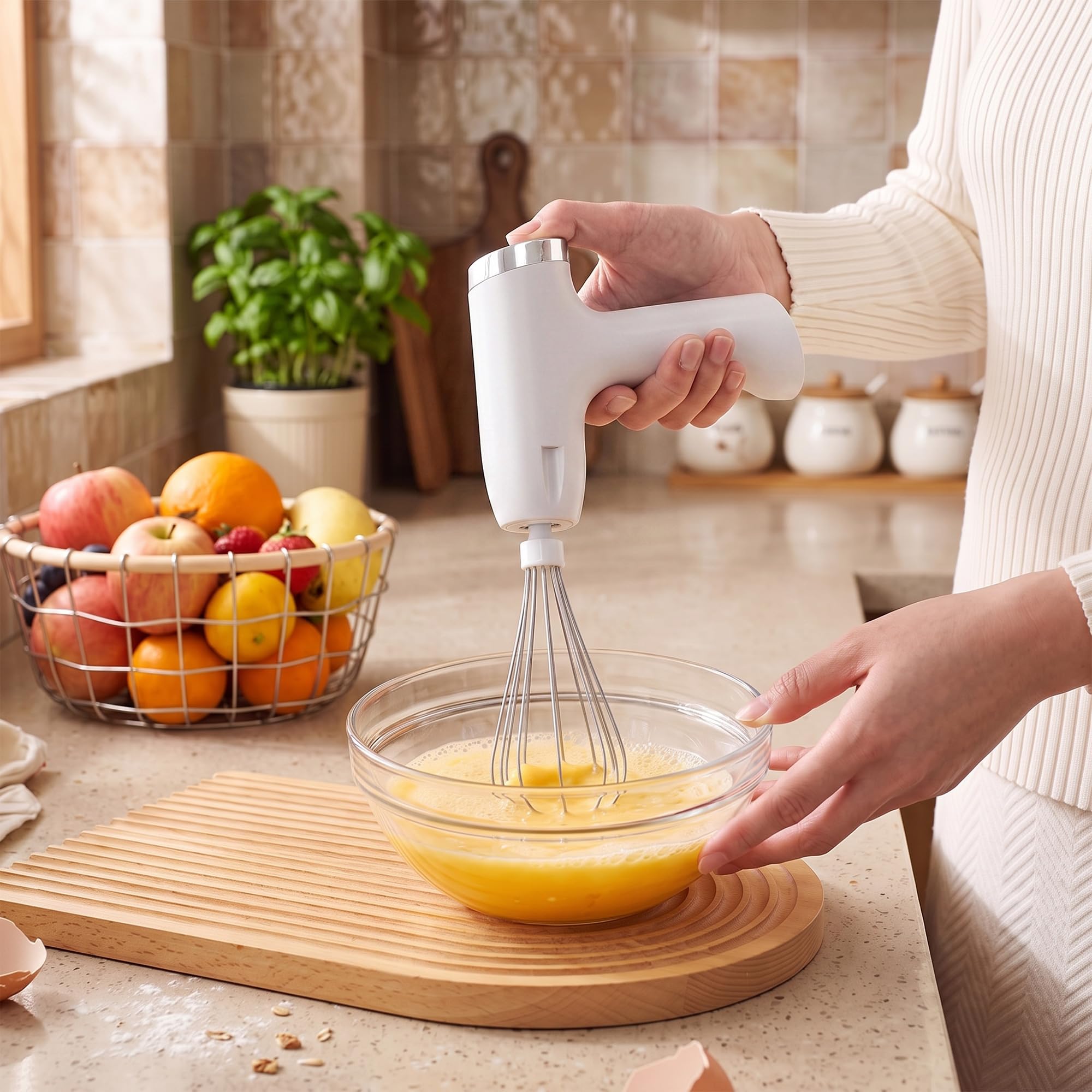 Vegetable Peeler 2 in 1 with Manual Egg Whisk, Multifunctional Handheld Kitchen Tool for Fruit Peeling, Eggs, Batter Mixing and Food Preparation, T-1280 - image 7