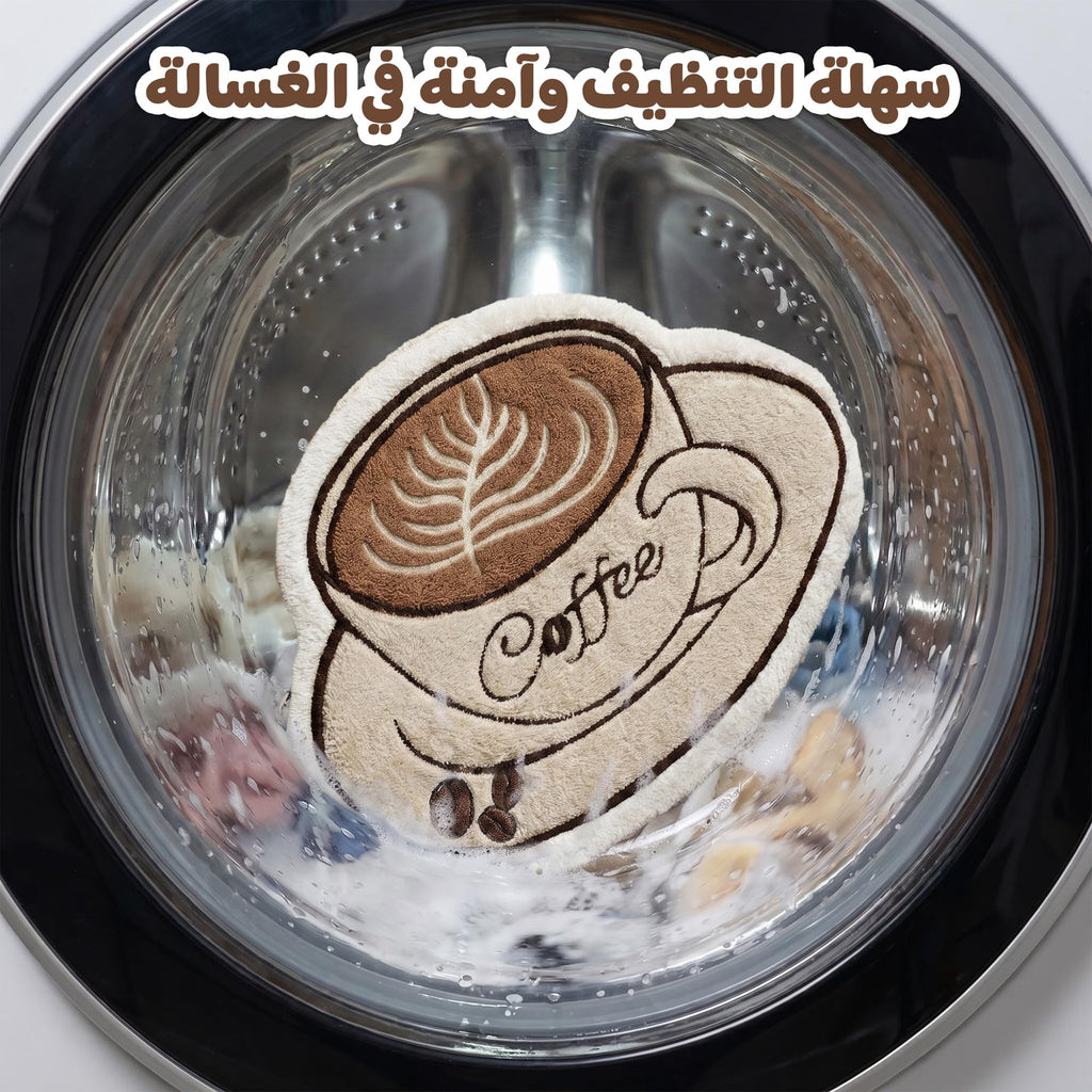 Microfiber Kitchen Towel, Soft Absorbent Hand Towel with Hanging Loop, Quick Dry Dish Cloth for Drying Hands, Dishes, Counters and Daily Cleaning, J-457B, Coffee Cup - image 5