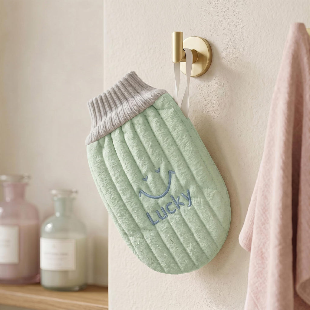 Exfoliating Bath Glove, Quick-Dry Body Loofah Shower Mitt with Hanging Loop, Soft Fabric Scrubber for Men and Women, 1 Piece, 8334, (Light Green) - image 7