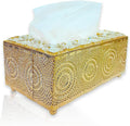 Tissue Box Holder, Gold Crystal Decorative Cover and Facial Tissue Dispenser with Polished Modern Design for Home, Living Room, Bedroom and Office - image 1