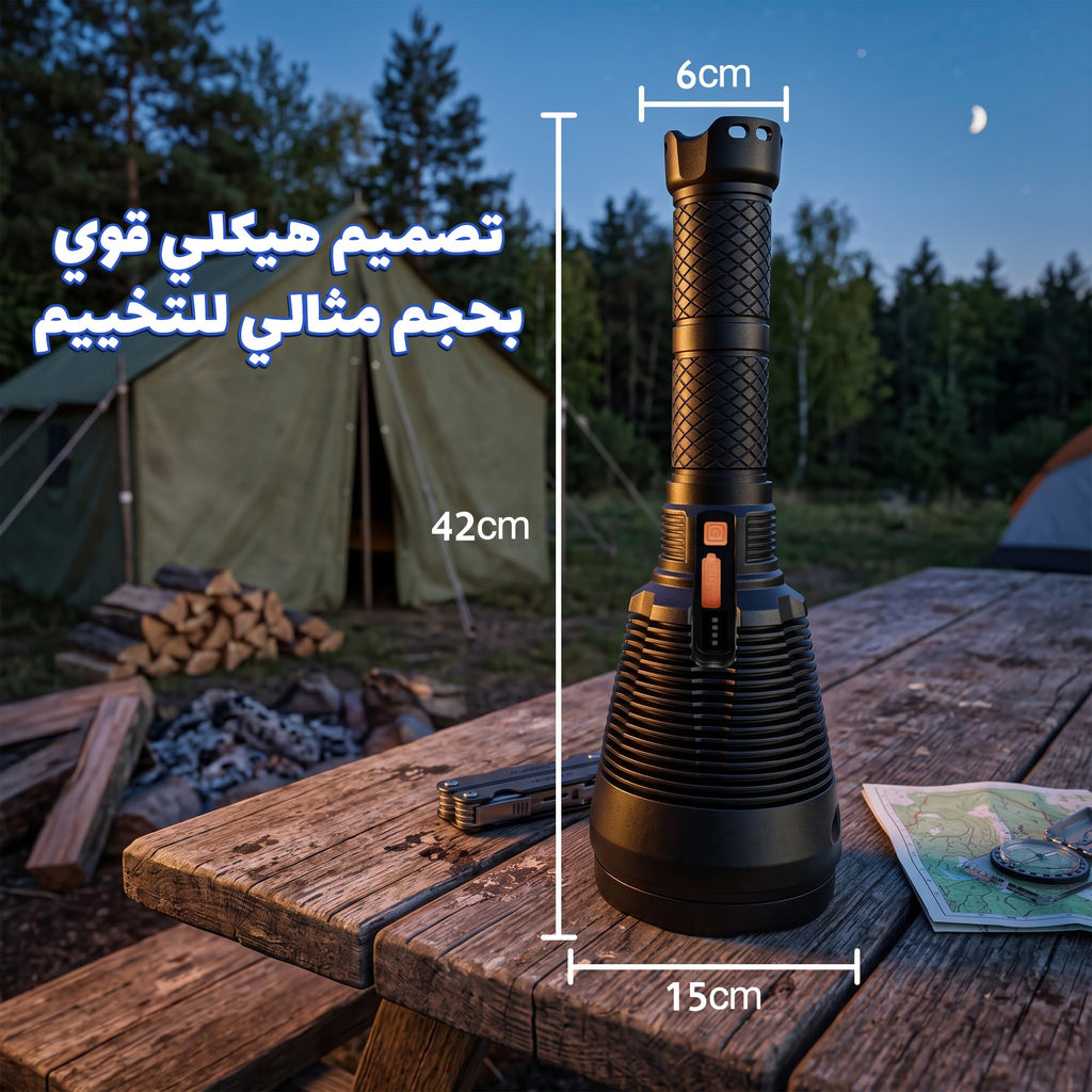 LED Flashlight, High-Power Portable Handheld Emergency Torch with 5 Lighting Modes, Ultra-Bright Big Light Cup, Weather-Resistant Light for Home, Car, Camping and Outdoor Use, W5118 - image 6